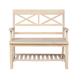 Unfinished Solid Hardwood Double X-Back Bench by IC International Concepts IC International Concepts