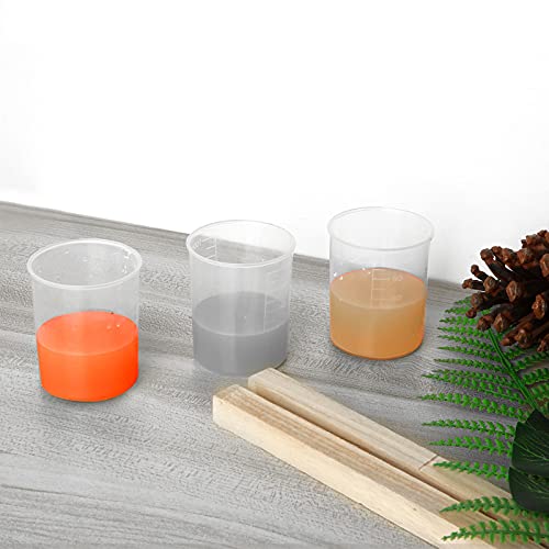 CertBuy 100PCS 100ml Plastic Measuring Cups Resin Cup for Epoxy Mixing Cup Plastic 100ML, Resin Plastic Measuring Cups 3.4oz 100ml Plastic Graduated CertBuy