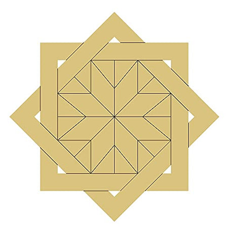 Barn Quilt Square Design by Lines Cutout Unfinished Wood Country Decor Coloring Book Door Hanger Everyday MDF Shape Canvas Style 19 Art 1(12") Diverse Woodworking