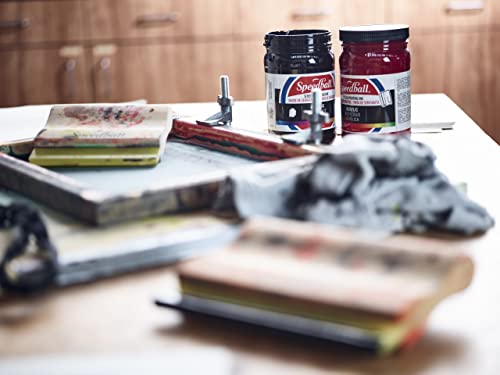 Speedball Fabric Screen Printing Ink Starter Set, 4-Colors, 4-Ounce for T-Shirt and Silkscreen Printmaking (Black, Yellow, Blue, Red) Speedball