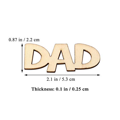 30 Pcs Little DAD Wood Crafts DIY Cutout Wooden Slices Embellishments Gift Unfinished Wood Ornaments for Happy Father's Day Daddy's Birthday Party Creaides