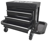 Pro-Lift Mechanic Roller Seat with Tool Box - 3-Drawer Rolling Tool Chest Stool with Padded Seat Cushion for Garage Creeper – 400 Lbs Capacity Pro-LifT