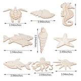 Unfinished Blank Wooden Cutouts Craft for Kids,Suit for Children's Painting DIY Room Decoration Gift Giving Surprise (54Ocean) Jsehchya