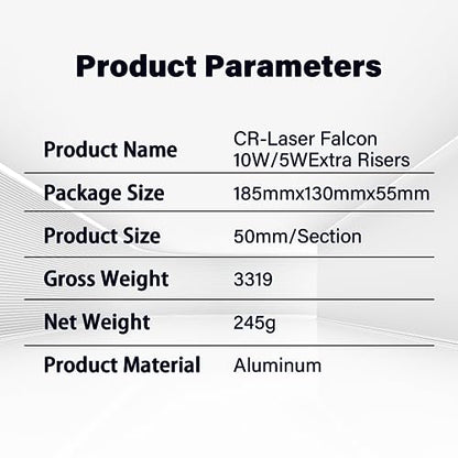 Creality Falcon Extra Risers for Laser Engraver, 12 Pcs Support Column Increase 6" Hight for Laser Engraver Machine - WoodArtSupply