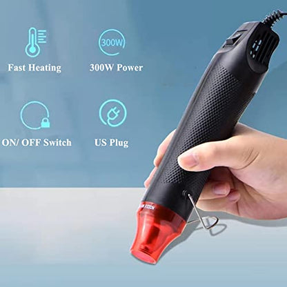 DIDODI Mini Heat Gun 300W Handheld Heat Gun Dual-Temperature 392℉ & 662℉ Hot Air Gun Electric Heating Tools for Removing Epoxy Cup Painting Resin Air - WoodArtSupply