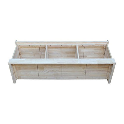 IC International Concepts International Concepts Storage Wood, Unfinished (BE-150) Bench