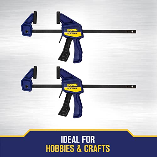 IRWIN QUICK-GRIP Clamps, 4 Piece Set with Bar Clamps, 4-1/4", Handi Clamps, 2" (IRHT83222) IRWIN