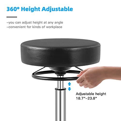 Mineloff Rolling Stool with Wheels 400lbs Weight Capacity,Heavy Duty Lash Chair Adjustable for Tatoo Lab Massage Salon Spa Drafting Nail Teach,360 Mineloff