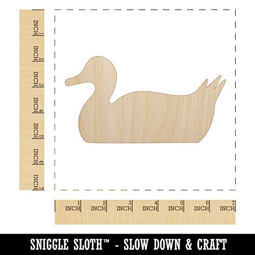 Duck Swimming Solid Unfinished Wood Shape Piece Cutout for DIY Craft Projects - 1/4 Inch Thick - 6.25 Inch Size Sniggle Sloth