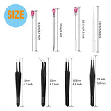 11 Pcs Silicone Resin Mold Tools Set, Tweezers Jewelry Making Kit, Stirring Needle Spoon Tool, Anti-Static Stainless Steel ESD Tweezers Precision Set Moocci