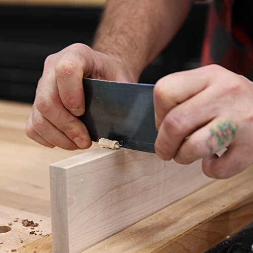 DFM Tool Works Premium Made In The USA Blue Curved Cabinet Card Scrapers - Woodworking Tools for Precision Woodworking and Fine Finishes, Ideal Wood DFM Tool Works