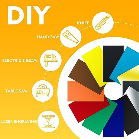 Frddiud Laser Engraving Blank ABS Double Color Plastic Sheet, 11.8x7.9x0.05 inch Materials Double Color Plastic Sheet for Interior Signs, Badges, DIY Frddiud