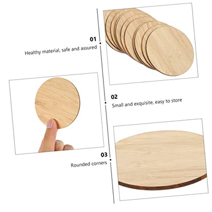 COHEALI 15pcs Round Bamboo Toys for Kids Wooden Toys Wood Toy Wood Rounds Blank Round Wooden Circles Tree Trunk Slices Child Painting Toy Painting