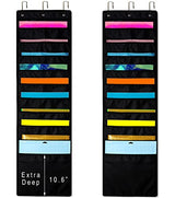 ZENXUS Hanging Organizer, 12x12 Paper Storage, Deep Pocket Vinyl Holder, for Cardstock, Scrapbook, Craft Paper, Cut Mat, 6 Door Hooks Included, ZENXUS