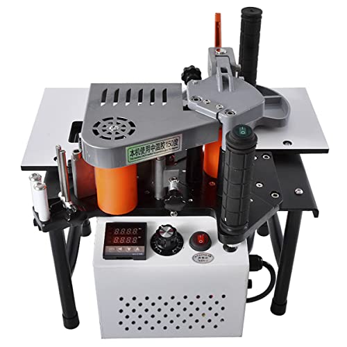 PreAsion 110V Woodworking Edge Banding Gluing Machine Woodworking Edge Banding Machine Edge Bander Double-Sided Glue Speed Adjustable Thickness PreAsion