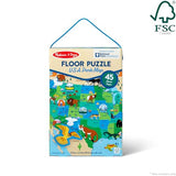 Melissa & Doug National Parks U.S.A. Map Floor Puzzle – 45 Jumbo and Animal Shaped Pieces, Search-and-Find Activities - Kids Preschool Educational Melissa & Doug
