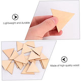 VILLFUL 60pcs Triangular Wood Chips Wooden Shapes for Crafts Unfinished Wooden Triangular Slices Triangles Wood Shapes Wooden Gift Tag Unfinished VILLFUL