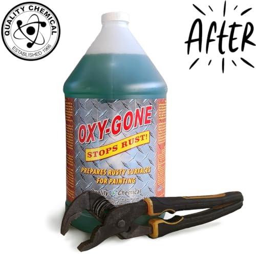 Quality Chemical Oxy-Gone Rust Remover and Metal Treatment / Rust Repair / Prepares surfaces for painting / 1 gallon (128 oz.)