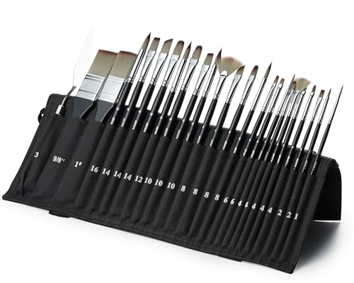 ARTIFY 24 Pieces Paint Brush Set, Expert Series, Enhanced Synthetic Art Supplies with Brush Holder and Palette Knife for Acrylic, Oil, Watercolor and ARTIFY art supplies