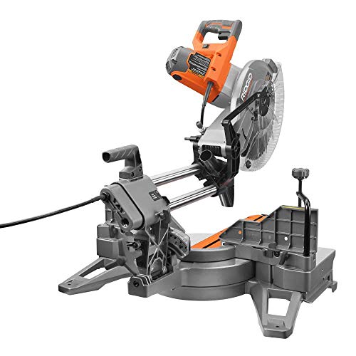 RIDGID 15 Amp Corded 12 in. Dual Bevel Sliding with 70 Deg. Miter Capacity and LED Cut Line Indicator RIDGID