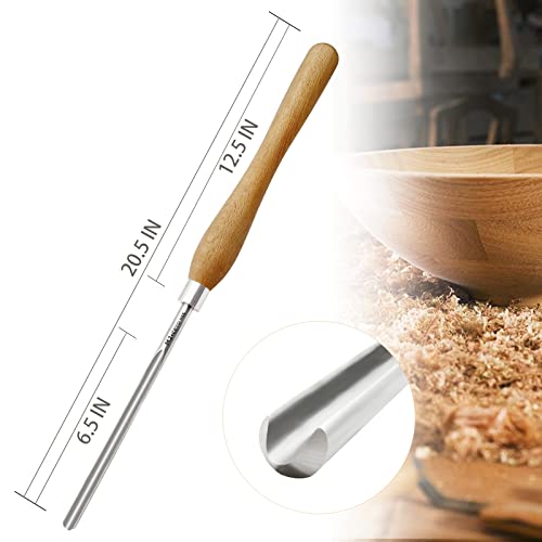 UF-SHARP 1/2 inch Bowl Gouge for Wood Lathe,M2 Cryo HSS Wood Turning Tools with Beech Wood Handle (1/2 inch) UF-SHARP