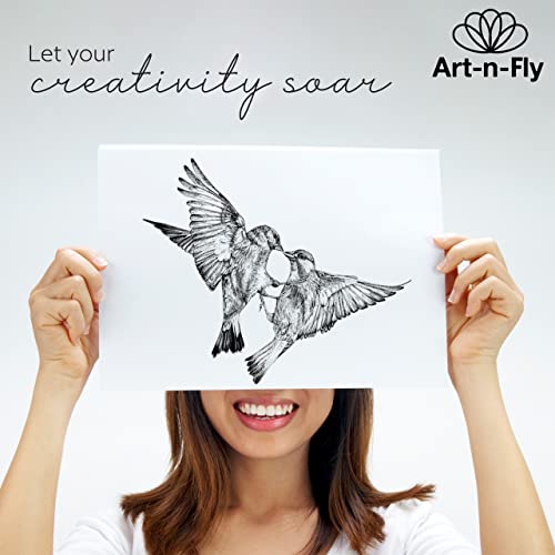 Art-n-Fly Ultra Fine Tip 003 Black Inking Pens 3 Pack with Waterproof Archival Ink Pen Fineliner - No Bleed Fine Point Pens for Bullet Journaling, Art-n-Fly