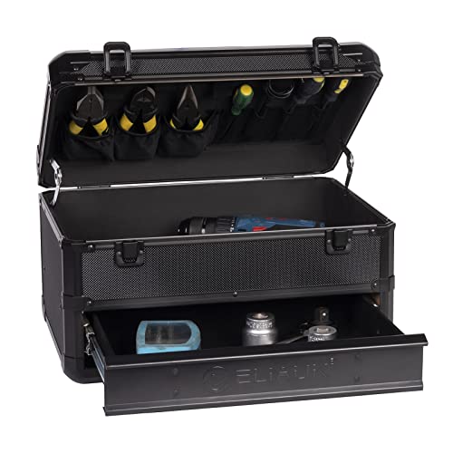 E ELIAUK Tool Box Hard Case Tool Organizer Storage Cabinet Carry Case,Toolbox with Drawers, Black E ELIAUK