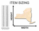 Unfinished Wood New York Shape - State - Craft - up to 24" DIY 24" / 1/4" 24 Hour Crafts