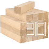 MANCHAP 30 Pack 6 x 1 x 1 Inch Basswood Carving Blocks, Soft Solid Unfinished Wood Whittling Blocks, Basswood Square Wood Blocks for Carving and MANCHAP