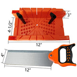 ACEgoes 12" Miter Box with Saw Included, Reinforced Steel Back Saw for Accurate Cutting, Preset 90 Degree 45 Degree 22.5 Degree and 0 Degree Cuts, ACEgoes