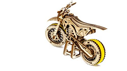 Motocross 3D Wooden Motorcycle Puzzle for Adults - Intricate Model Building Kit - WoodArtSupply