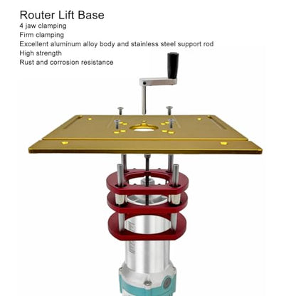 Router Lift, Woodworking Router Table Lift Base, Router Table Insert Plate Lift Base, Router Table Benches DIY Tool, Lift 51mm, Support 64mm to 66mm - WoodArtSupply