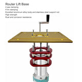 Router Lift Base, Aluminum Alloy Stainless Steel 4 Jaw Clamping, Strong Grip Firm Clamping Router Table Lifting System Base, 51mm Lifting Sturdy Rust Yunseity