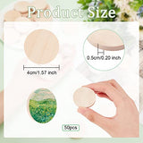 OLYCRAFT 50pcs 1.6 inch Natural Wood Slices 0.2" Unfinished Wooden Circles Blank Natural Wood Circle Round Cutouts Thick Wood Discs Chip for DIY OLYCRAFT