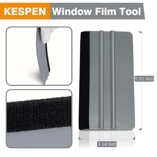 KESPEN Window Felt Squeegee, Vinyl Scraper for Window Privacy Film and Car Glass, Tint Squeegee Installation Tool Protection Scratches Film Soothing, - WoodArtSupply