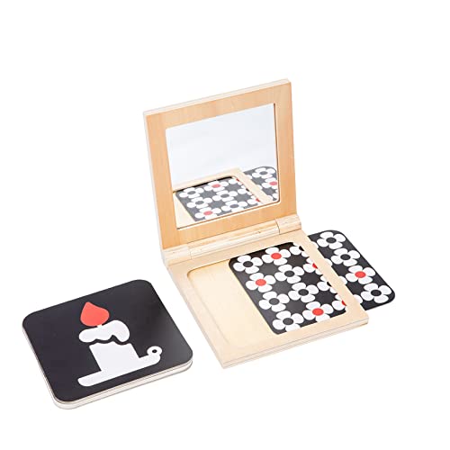 Montessori Play Kit for 0-6 Month Baby Tummy Time Interactive Toys Baby Brain Development Toys Rattle Montessori Toy Interlocking Rings Black, White Adena Montessori