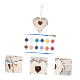 SEWOART 1 Set Bird House Wooden Birds Unfinished Birdhouse Bird Feeding House Kids Paint Bird Nest DIY Painting Bird Huse DIY Bird DIY Wood SEWOART