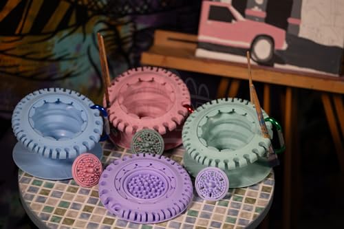 Collapsibowl Paint Brush Cleaner Rinse Cup (All-in-One) Fine Art, Studio, Classroom | Brushes Holder & Silicone Cleaning System for Acrylic, Paint Puck