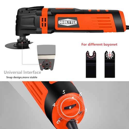 Dobetter Oscillating Tool, 3.5Amp Oscillating Saw, Oscillating Multitool with 6 Variable Speed 4.5° Oscillation Angle, Carry Bag and Accessories - WoodArtSupply