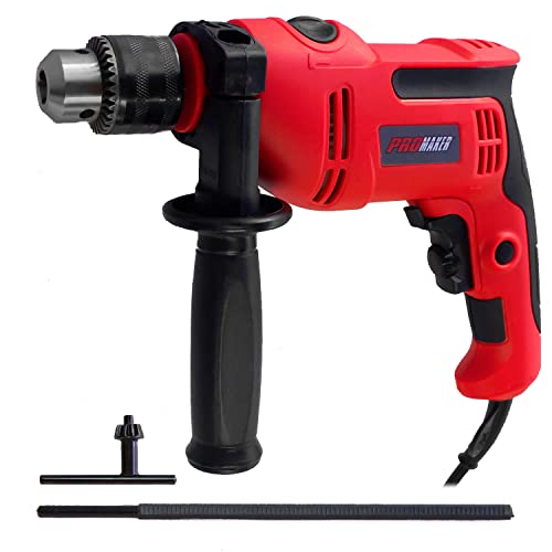 PROMAKER 5 AMP Hammer Drill, 1/2-inch, Corded Hammer Drill, Variable speed 0-3000 RPM, option to choose Drill and Hammer. PRO-TP550 - WoodArtSupply