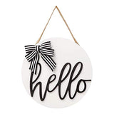 3 Pieces Wood Circles Sign for Crafts Unfinished Blank Wooden Slices Wood Hanging Sign Front Door Decor with Twine,Decoration Bow and Transparent MixTeach