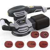 3.8A(450W) Orbital Sander, Jellas 6 Variable Speeds Double Handle Random Orbit Sander, 5-Inch Electric Sander with 18pcs Sandpapers, Dust Collector, Jellas