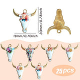 25 pcs Cowhead Gold Plated Enamel Pendants Metal Animals Charms Pendant for Earrings DIY Jewelry Making Necklace Bracelet Keychain Craft Findings SSYHQAX
