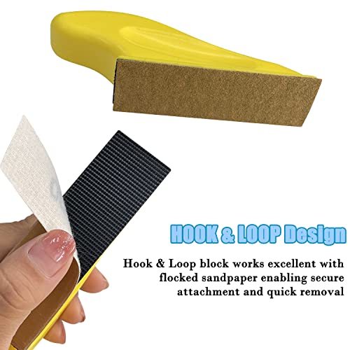 Sutekus Micro Hand Detail Sander Kit 2pcs Mini Detail Sander Blocks with 40 Sheets Hook and Loop Sandpaper-Assorted Grit of 60 80 120 180 220 320 400 Sutekus