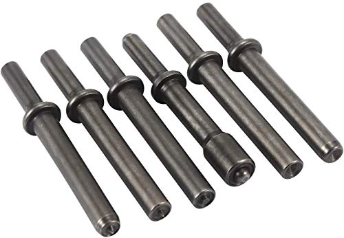 7 Pcs Air Hammer Rivet Bit Set, Dele 0.401 Shank Smoothing Pneumatic Air Rivet Hammer Tools Kit With Spring dele