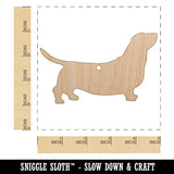 Basset Hound Dog Solid Unfinished Craft Wood Holiday Christmas Tree DIY Pre-Drilled Ornament Sniggle Sloth