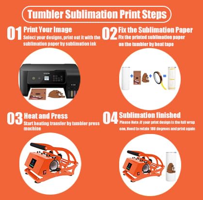 9-30 oz Mug Heat Press, Tumbler Press, DIY Sublimation, for Straight Blanks Skinny Tumblers, Fits Stainless Steel, Ceramic, Glass Tumbler, Orange - WoodArtSupply