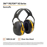3M Peltor X2A Over-the-Head Ear Muffs, Noise Protection, NRR 24 dB, Construction, Manufacturing, Maintenance, Automotive, Woodworking,Yellow 3M Personal Protective Equipment