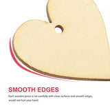 Abaodam 200PCS Wood Heart Cutouts with 10M Ropes Unfinished DIY Wooden Heart Crafts Valentine Heart Hanging Ornaments Abaodam