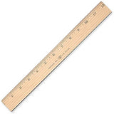 Westcott Wood Ruler Measuring Metric and 1/16 " Scale With Single Metal Edge, 30 cm (10375) Westcott